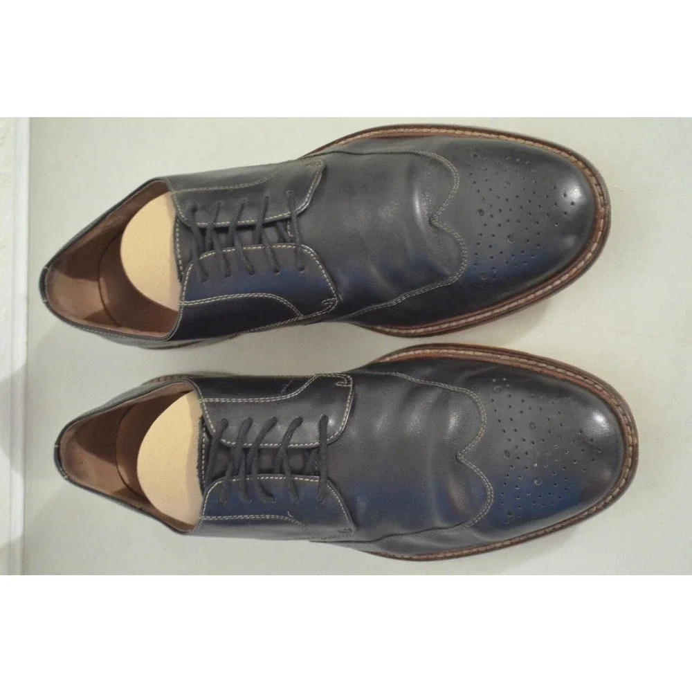 Banana Republic 10.5 M Digby Brogue Black Leather Lace Up Dress Shoes‎